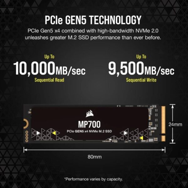 SSD Corsair MP700 1TB M.2 NVMe PCIe 4 SSD - CSSD-F2000GBMP70R2