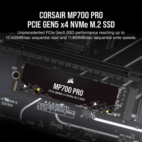 SSD CORSAIR MP700 PRO 2TB M.2 x4 NVMe 2.0 - CSSD-F2000GBMP700PNH