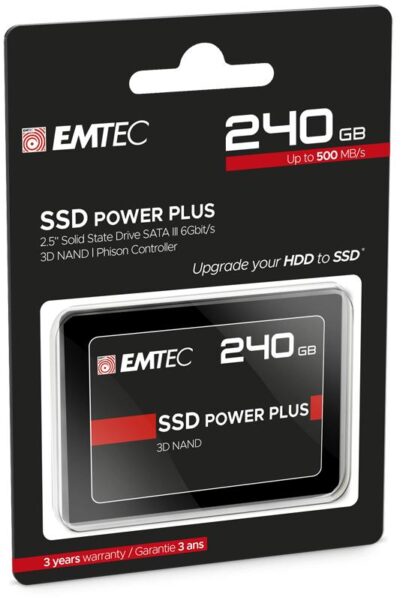 SSD Emtec X150, 240GB, SATA 2.5, R/W speed 520MBs/5000MBs - ECSSD240GX150