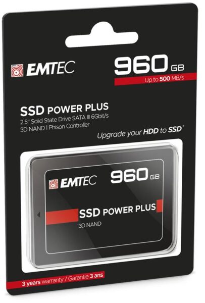 SSD Emtec X150, 960GB, SATA 2.5, R/W speed 520MBs/500MBs - ECSSD960GX150