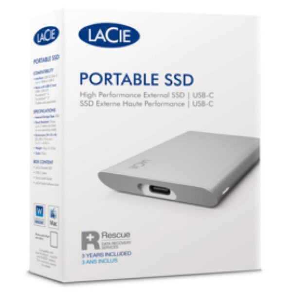 SSD Extern Lacie, 2TB, Silver, USB 3.2 - STKS2000400