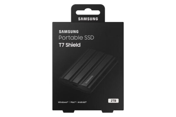 SSD extern Samsung, T7 Shield, 2TB, USB 3.2, Black - MU-PE2T0S/EU