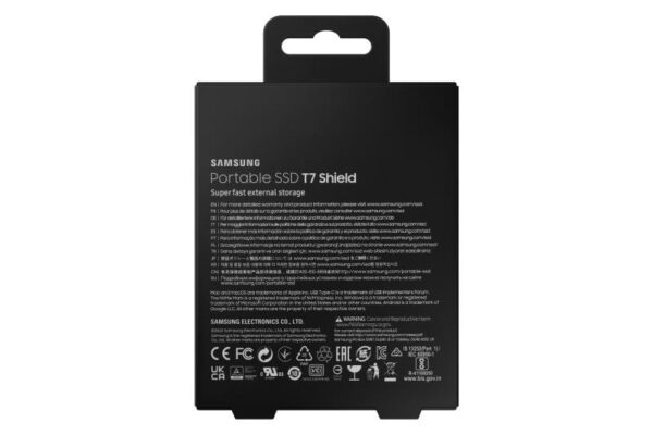 SSD extern Samsung, T7 Shield, 2TB, USB 3.2, Black - MU-PE2T0S/EU