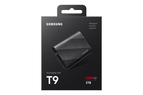 SSD extern Samsung, T9, 2TB, USB 3.2, Black - MU-PG2T0B/EU