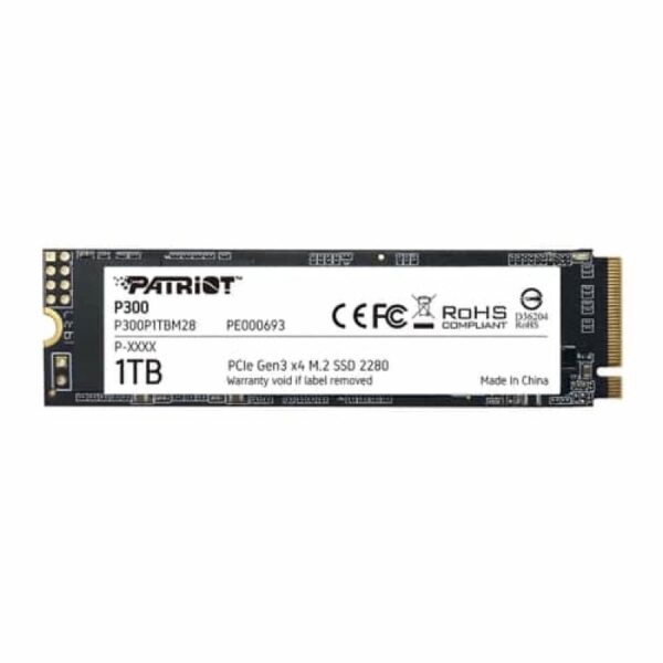 SSD Patriot P300, 1TB, NVMe, M.2 - P300P1TBM28