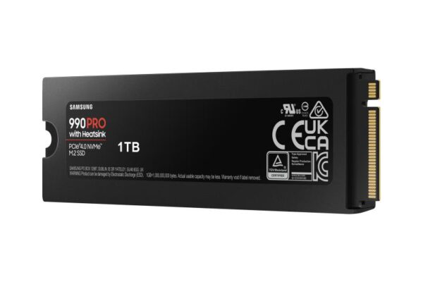 SSD Samsung, 990 PRO with Heatsink, 1TB, PCIe Gen 4.0 x4 - MZ-V9P1T0CW