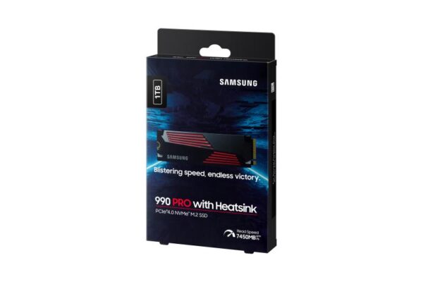 SSD Samsung, 990 PRO with Heatsink, 1TB, PCIe Gen 4.0 x4 - MZ-V9P1T0CW