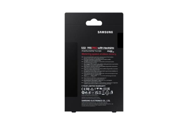 SSD Samsung, 990 PRO with Heatsink, 2TB, PCIe Gen 4.0 x4, NVMe 2.0 - MZ-V9P2T0CW