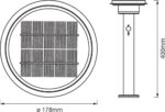 Stalp LED solar pentru exterior cu senzor de lumina - 000004058075392700