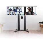 Stand mobil dublu B-Tech 56-65" 2m, negru - BT8712/B