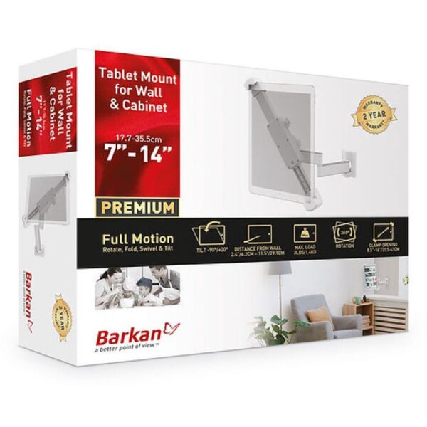 Stand tableta si Barkan T72, 7" - 14"/ 18-36 cm, Greutate maxima 5.6kg