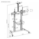 Stand TV mobil Serioux 44-610TW, dimensiuni 1292x717x2327mm - SRXA-TV44-610TW