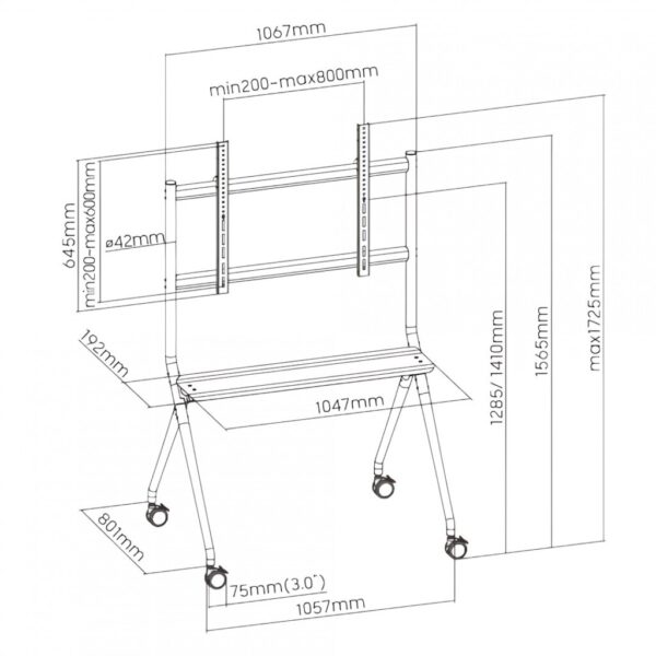 Stand TV mobil Serioux TV15068FW, compatibilitate dimensiune ecran 50"-86 - SRXA-TV15-68FW