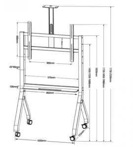 Stand TV mobil Serioux TV213CA, dimensiuni: 1050x755x2320mm - SRXA-TV213CA