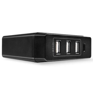 Statie incarcare Lindy 4 porturi USB C si A, putere 72W, negru - LY-73329