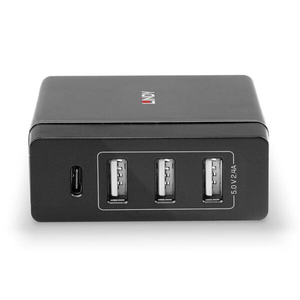 Statie incarcare Lindy 4 porturi USB C si A, putere 72W, negru - LY-73329