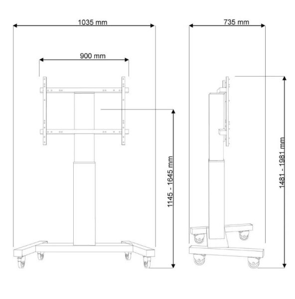 Suport TV de podea motorizat, Neomounts by Newstar PLASMA-M2250SILVER