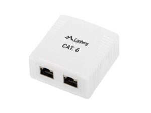 SURFACE-MOUNT BOX CAT.6 FTP SHIELDED 2X RJ45 WHITE LANBERG - OS6-0002-W