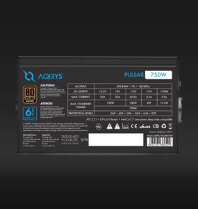 Sursa Aqirys Pulsar 750W 80+ White certified, culoare neagra - AQRYS_PULSAR750W