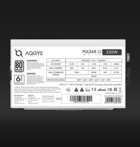 Sursa Aqirys Pulsar LS 550W 80+ White certified, culoare - AQRYS_PULSLSWH550W