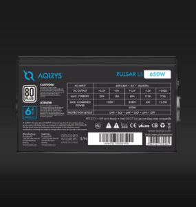 Sursa Aqirys Pulsar LS 650W 80+ White certified, culoare neagra - AQRYS_PULSARLS650W