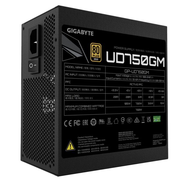 SURSA GB UD850GM 750W 80 PLUS GOLD, ACTIVE PFC, ATX V2.31 - GP-UD750GM