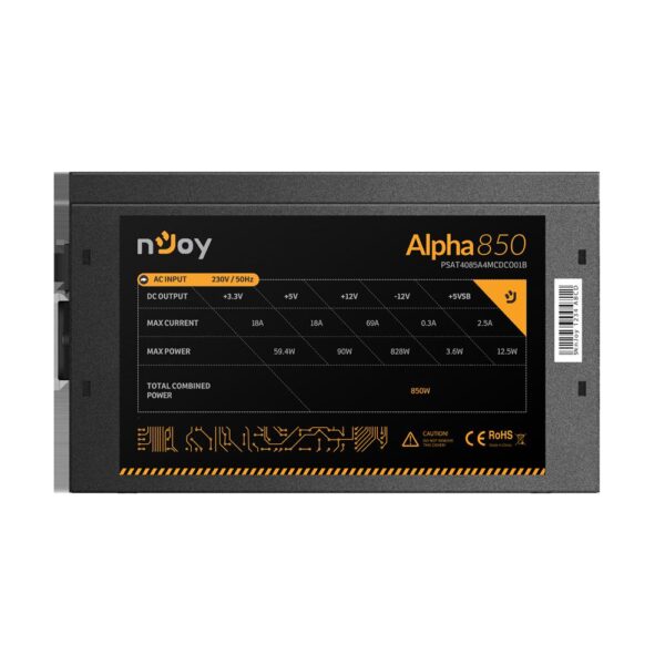 Sursa nJoy Alpha 850, 80+ Gold, Full Modulara, PFC Activ, 850W - PSAT4085A4MCDCO01B