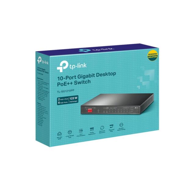 Switch Desktop 10-Port Gigabit with 6-Port PoE+ and 2-Port - TL-SG1210PP