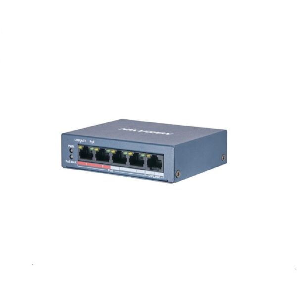 Switch Hikvision DS-3E0105P-E/M (B), 4-port, PoE