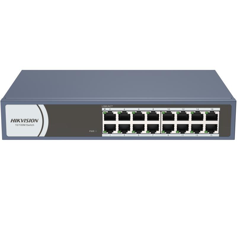 Switch Hikvision DS-3E0116R-O: 16 × 10/100 Mbps RJ45 Port Switch Hikvision DS-3E0116R-O: 16 × 10/100 Mbps RJ45 Port