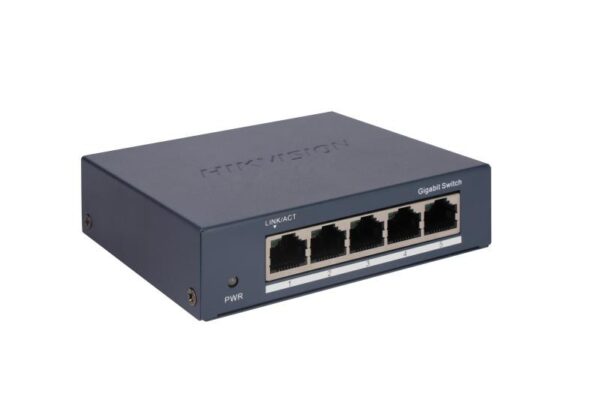 Switch Hikvision DS-3E0505-O: 5 × Gigabit RJ45 ports, 10 Gbps