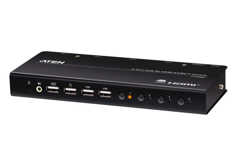 Switch KVM ATEN CS784H. Tastatură de tip port: USB - CS784H-AT-G-01 Switch KVM ATEN CS784H. Tastatură de tip port: USB - CS784H-AT-G - imagine 1