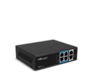 Switch Milesight MS-S0208-GL; Porturi: 8×100Mbps PoE ports (RJ45) +2×1000Mbps unlink