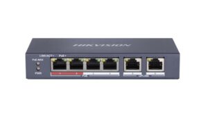 Switch PoE Hikvision DS-3E0106P-E/M (B): 4 x 10/100Mbps PoE port