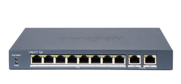 Switch PoE Hikvision DS-3E0310P-E/M (B): 8 × 10/100 Mbps PoE port