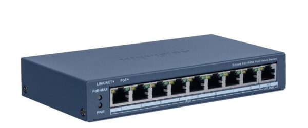 Switch PoE Hikvision DS-3E1309P-EI/M: 8 × 10/100 Mbps PoE port