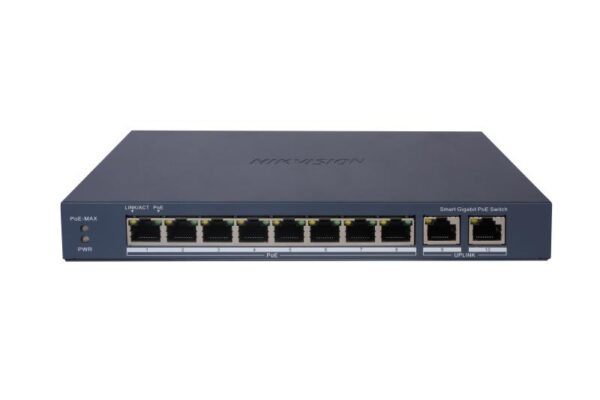 Switch PoE Hikvision DS-3E1510P-EI: 8 × Gigabit PoE port