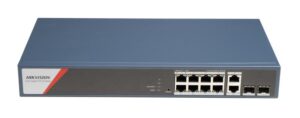 Switch PoE Hikvision DS-3E1512HP-SI-8P2T2F: 8 x 10/100/1000 Mbps PoE Ports