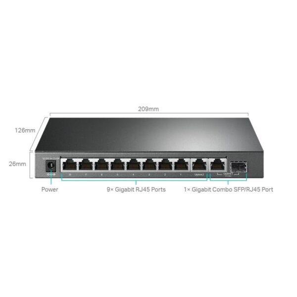 Switch TP-Link TL-SG1210MPE, 9 port, 10/100/1000 Mbps
