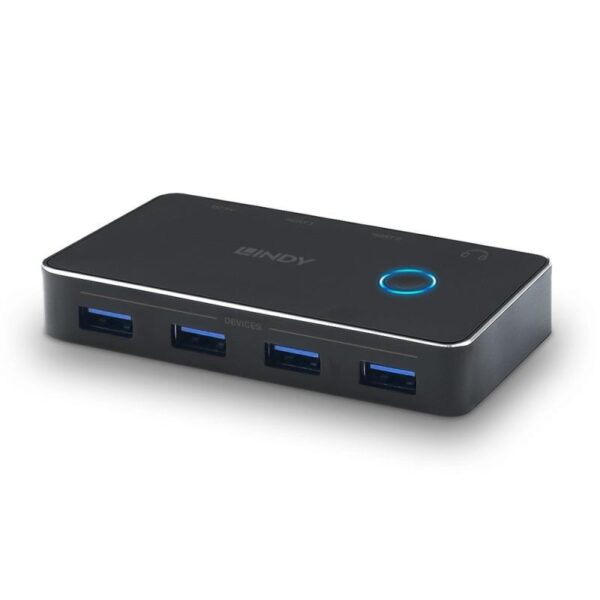 Switch USB Lindy, 4 porturi USB 3.0 2:4, latime - LY-43387