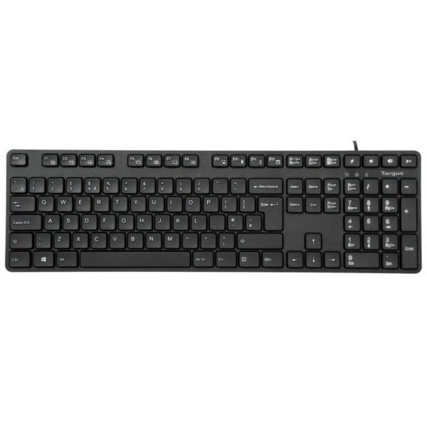 Targus Tastatura Antimicobiala cu fir, 108 taste, layout UK, negru - AKB30AMUK