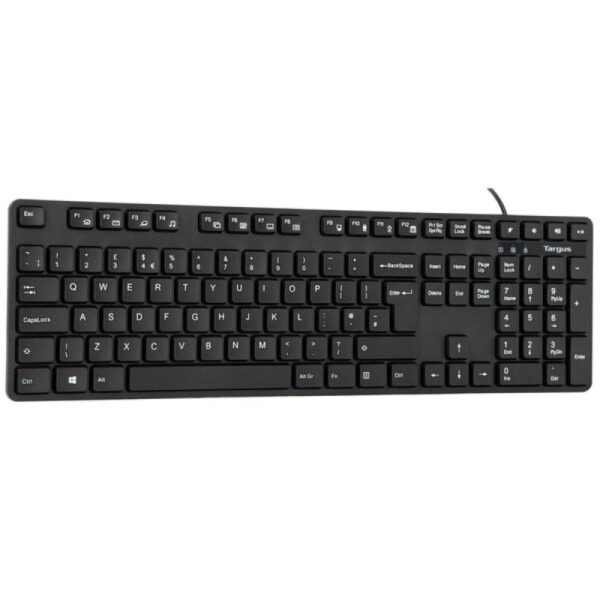 Targus Tastatura Antimicobiala cu fir, 108 taste, layout UK, negru - AKB30AMUK