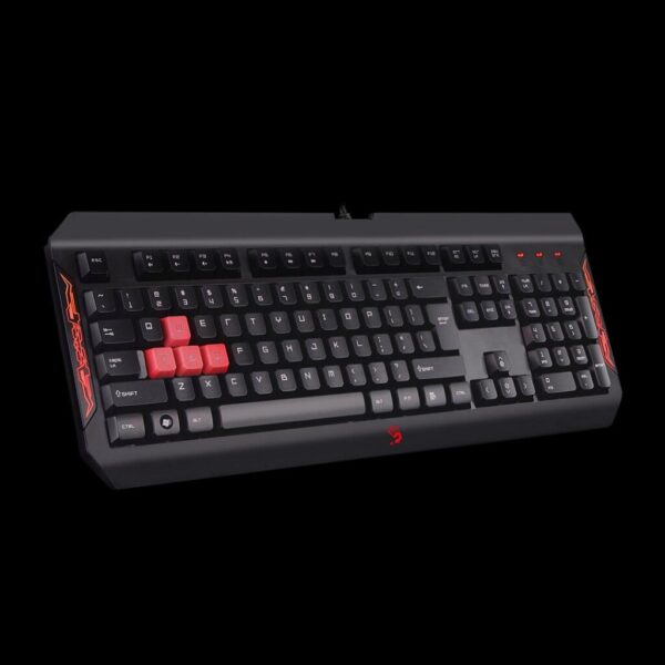 Tastatura A4Tech Bloody Q100 cu fir, US layout, neagra