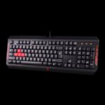 Tastatura A4Tech Bloody Q100 cu fir, US layout, neagra