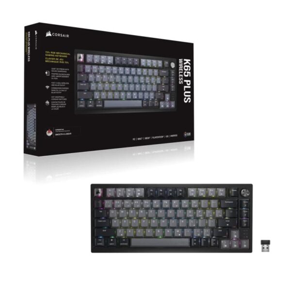 Tastatura Gaming CORSAIR K65 PLUS WIRELESS RGB 75% Mecanica - CH-91D401L-NA