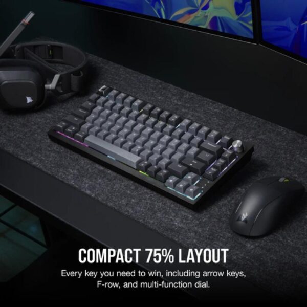 Tastatura Gaming CORSAIR K65 PLUS WIRELESS RGB 75% Mecanica - CH-91D401L-NA