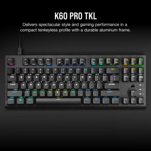 Tastatura Gaming Mecanica CORSAIR K60 PRO TKL RGB TENKEYLESS - CH-911D01A-NA