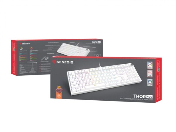 Tastatura gaming mecanica cu fir Genesis Thor 404, iluminare RGB - NKG-2300