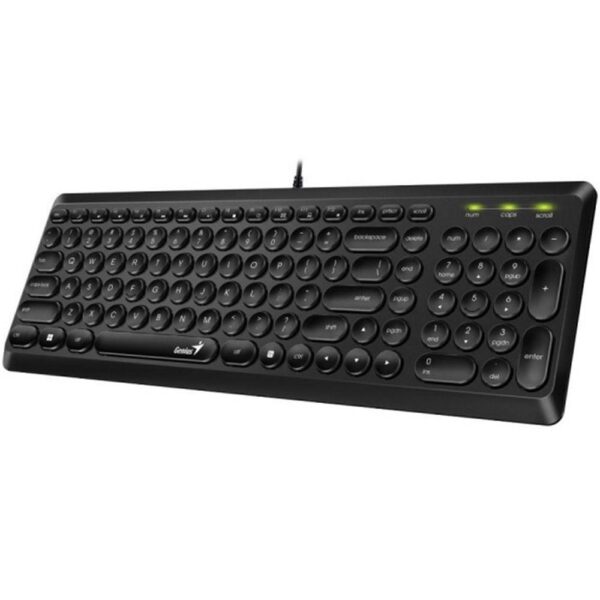 Tastatura Genius Slimstar Q200, USB, cu fir, US layout, neagra - G-31310020400