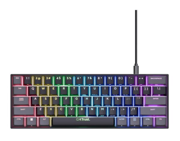 Tastatura mecanica cu fir Trust GXT 867 Acira, USB 2.0. nr taste 61 - TR-24882